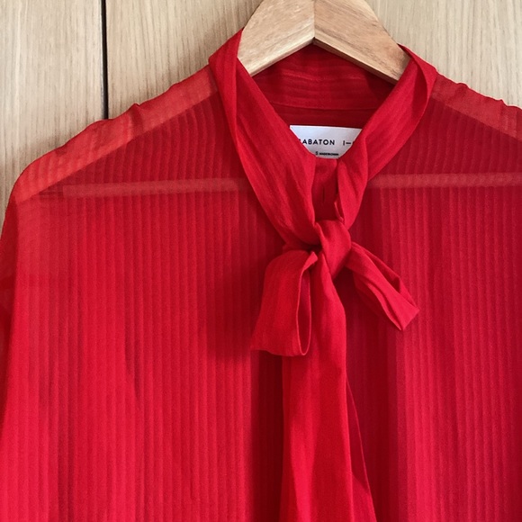 Red gauzy Babaton blouse - Picture 2 of 7